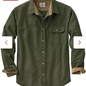 Men's Buck Camp Flannel Shirt (Army Green) Legendary Whitetail (Men’s Small)